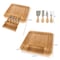 Hastings Home Bamboo Cheese Serving Tray with 4 Piece Stainless Steel Cutlery Set and Storage, Charcuterie Board 590915WWY - alternate 2